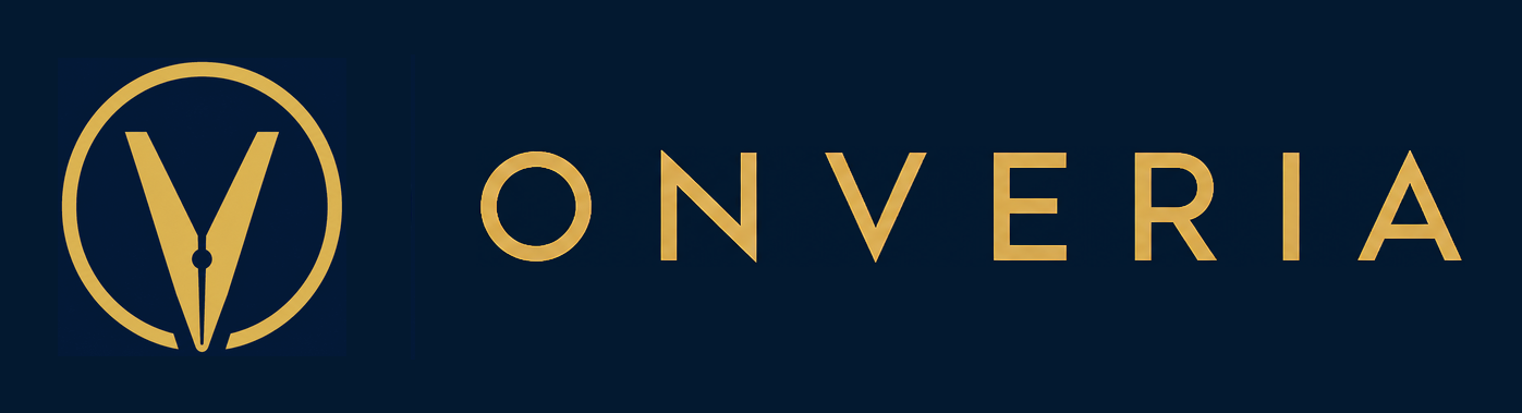 Gold mono lockup on navy